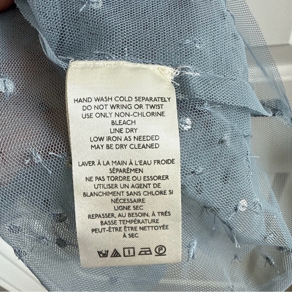 Anthropologie Sheer Blue Sequined Blouse - Picture 6 of 8